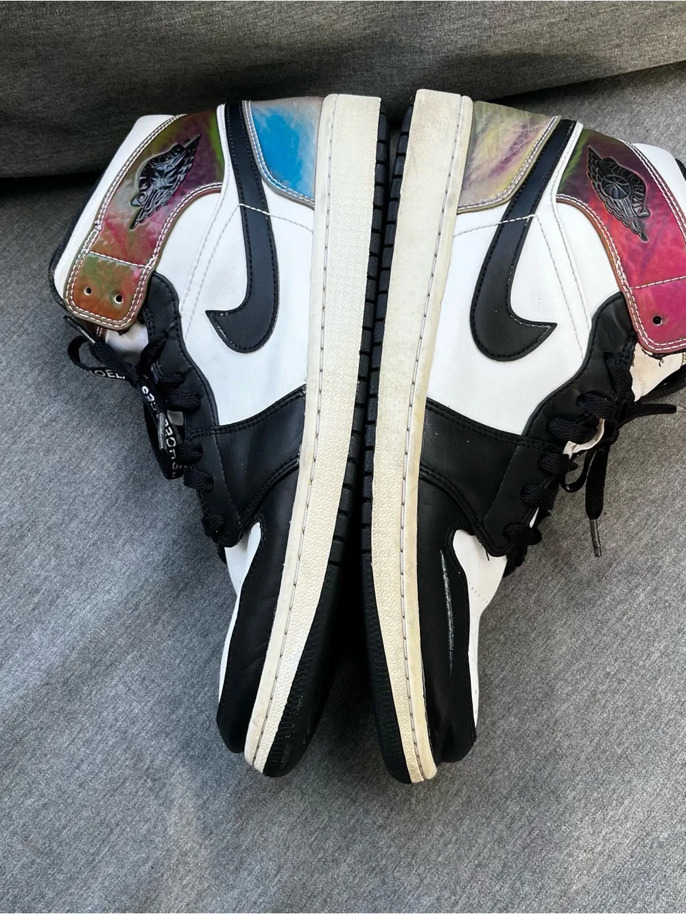 Nike Air Jordan 1 Mid SE Heat Reactive Black White Shoes Mens Size 12 DM7802-100